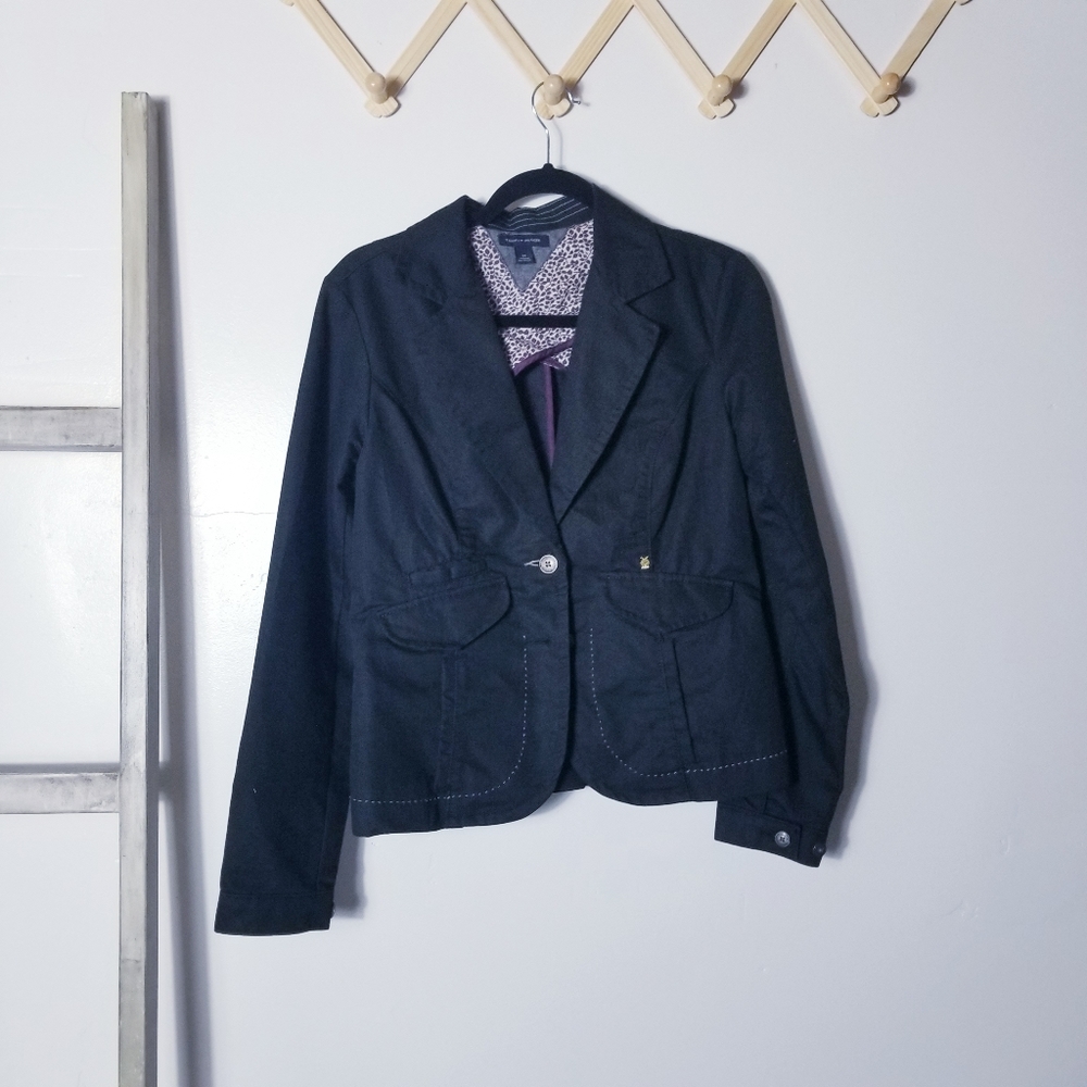 TOMMY HILFIGER VINTAGE BLACK BLAZER SIZE MEDIUM